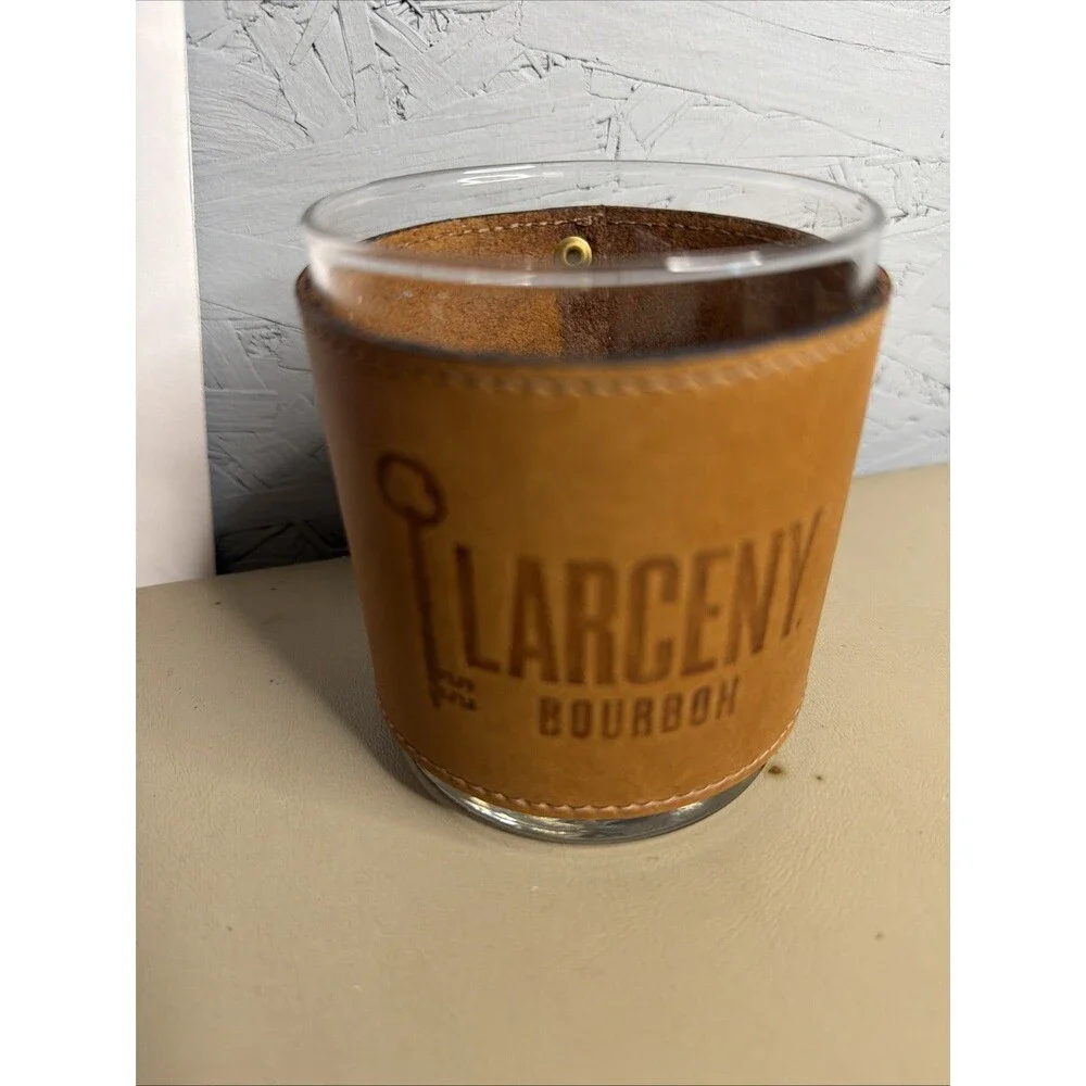 Larceny Straight Bourbon Whiskey Leather Wrapped Tumbler NEW